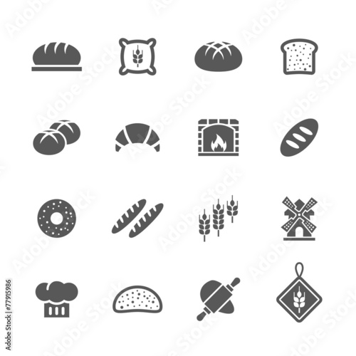 Bakery/ bread icons set.