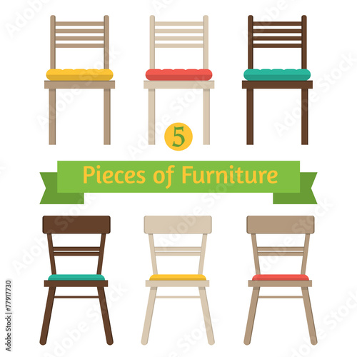 set of different chairs pillows