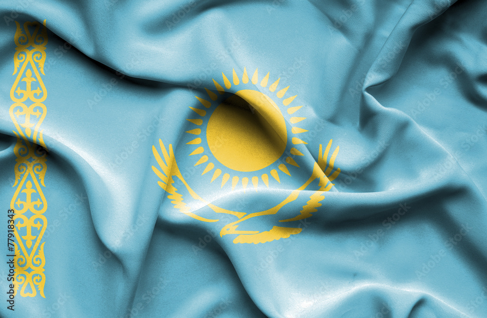 Kazakhstan waving flag