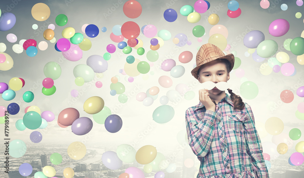 Fototapeta premium Kid with mustache