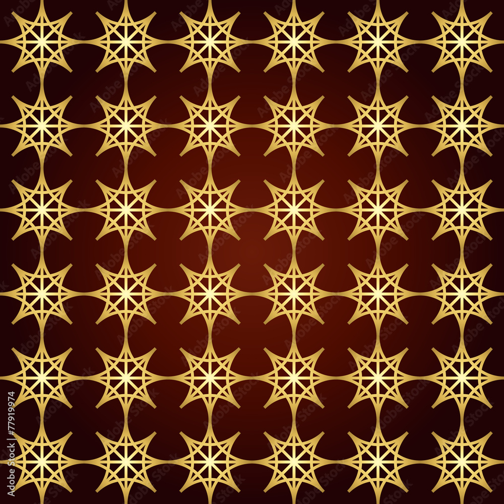 Gold Double Star and Circle Seamless Pattern on Pastel Color Gold Double Star and Circle Seamless Pattern on Pastel Color