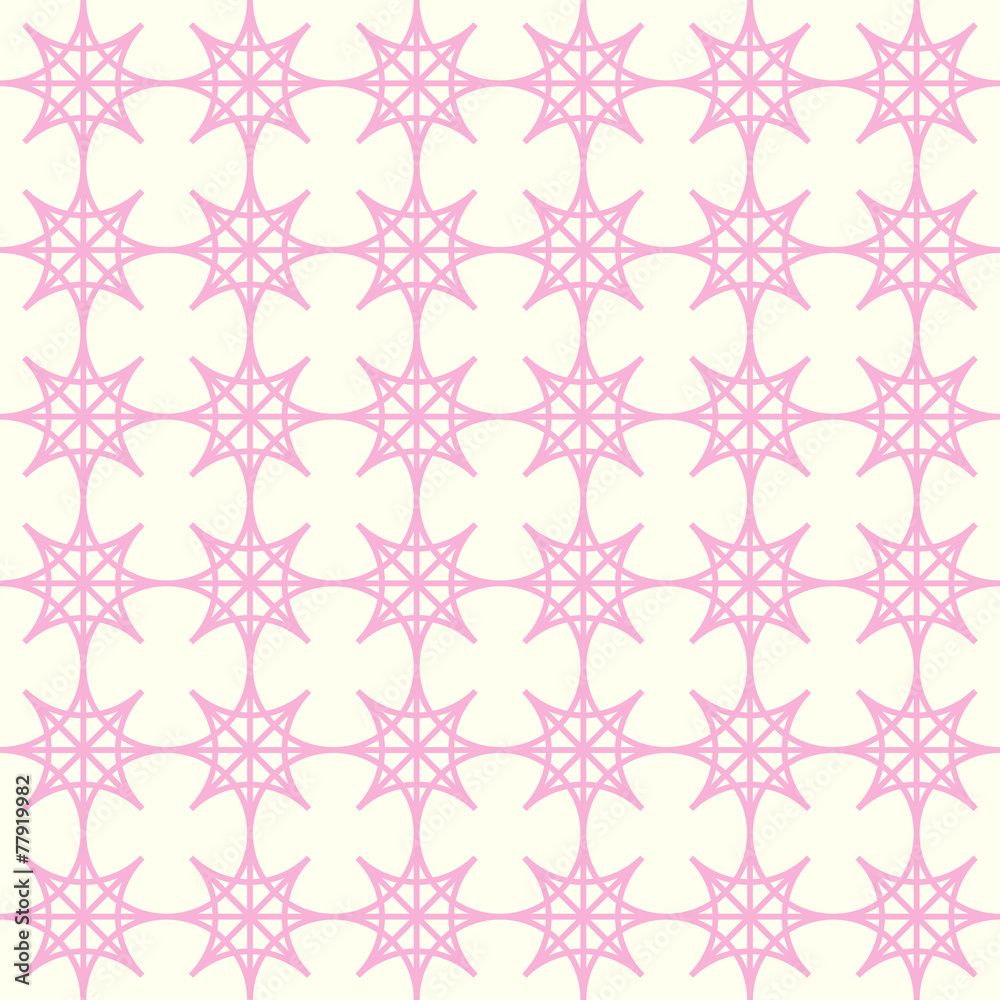 Pink Double Star and Circle Seamless Pattern on Pastel Color Pink Double Star and Circle Seamless Pattern on Pastel Color