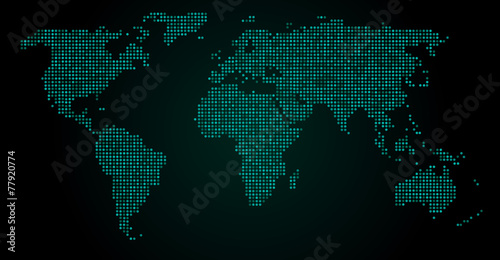 World map dots matrix green EPS 10