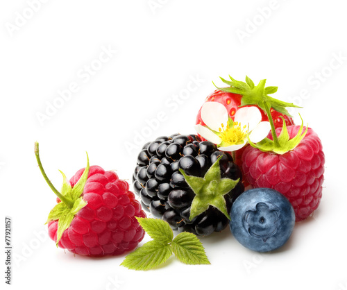 Summer berry fruits. Berries Isolated on White Background