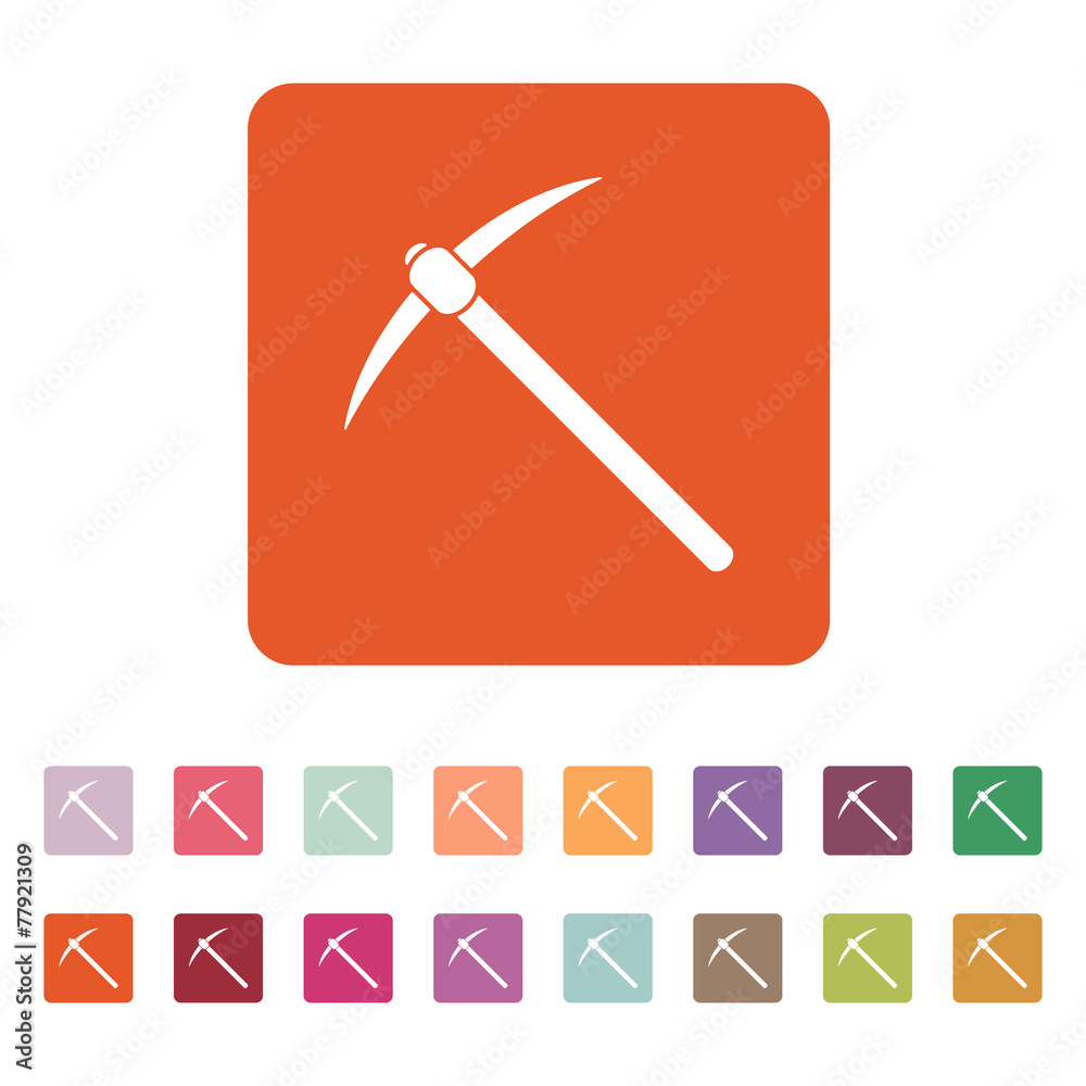 The pick icon. Pickax symbol. Flat The pick icon. Pickax symbol. Flat