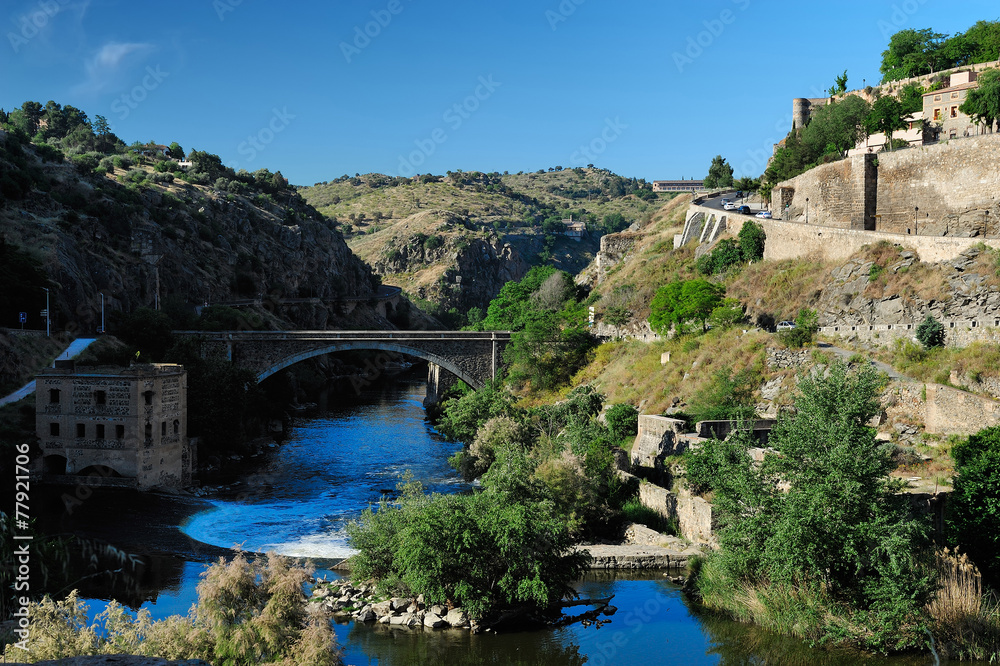 canyon of Tajo river near Toledo, Spain