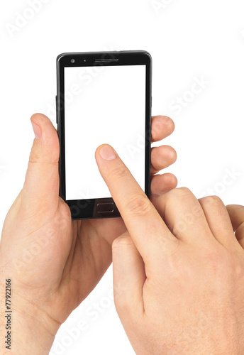 Hands with smartphone