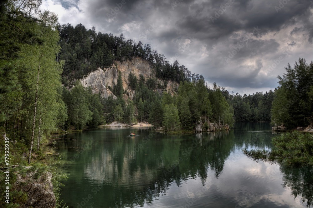 Park of Adrspach-Teplice rocks. Rock Town. Czech Republic