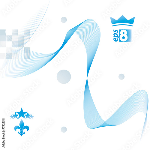 Decorative wavy template, vector background with silky textile c