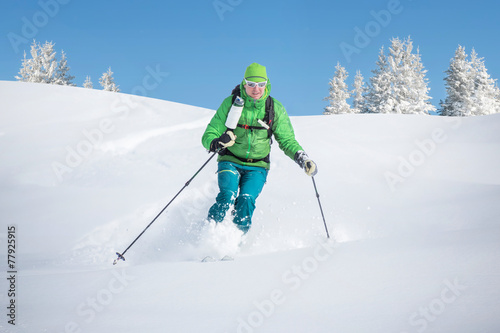 Touring skier in the alps