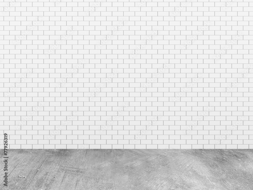 Fototapeta premium brick wall with concrete floor