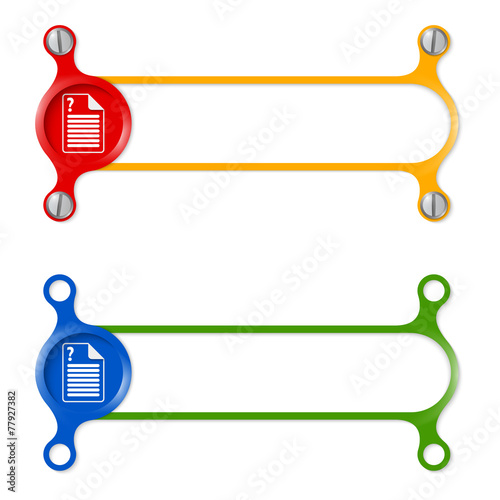 vector abstract colored frame and document icon and question mar