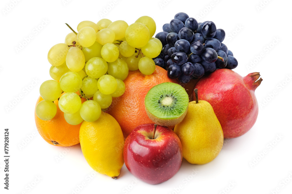 set of fruits isolated on white background set of fruits isolated on white background