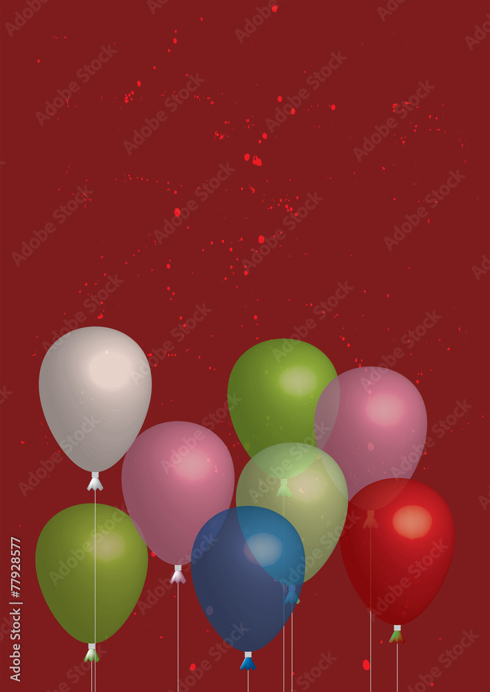 Color Balloons on Grunge Background Color Balloons on Grunge Background