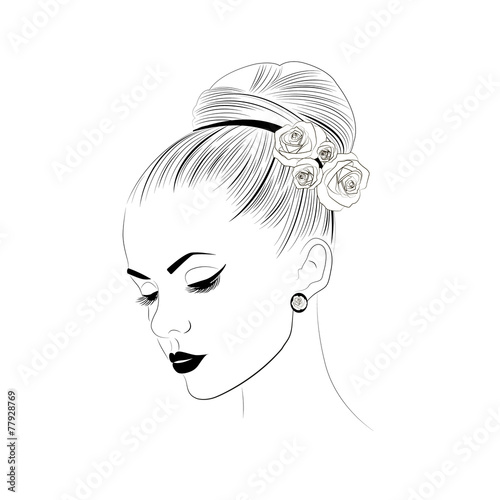 Stylish girl with long hair