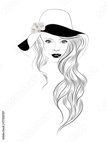 Stylish girl with long hair