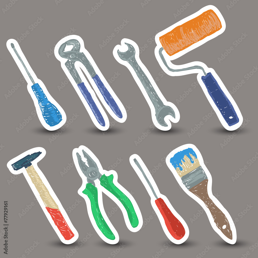 Fototapeta premium Hardware tools drawing