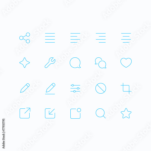 Outline vector icons for web and mobile