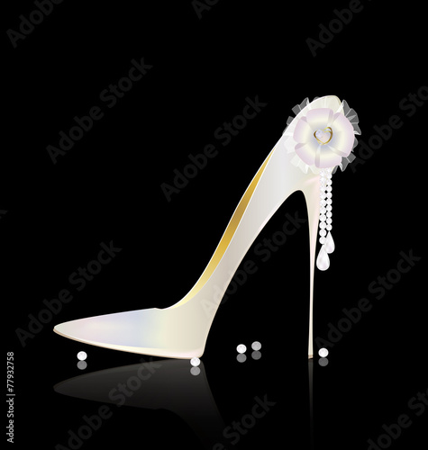 white shoe and bow