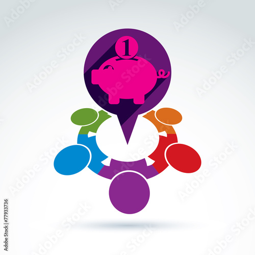 Financial piggy bank saving...