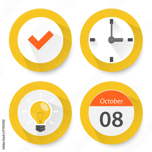 Set of flat time icons