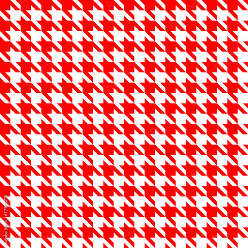 Seamless Houndstooth Pattern Red/White Diagonal
