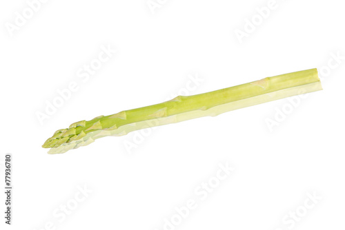 Fresh asparagus on white