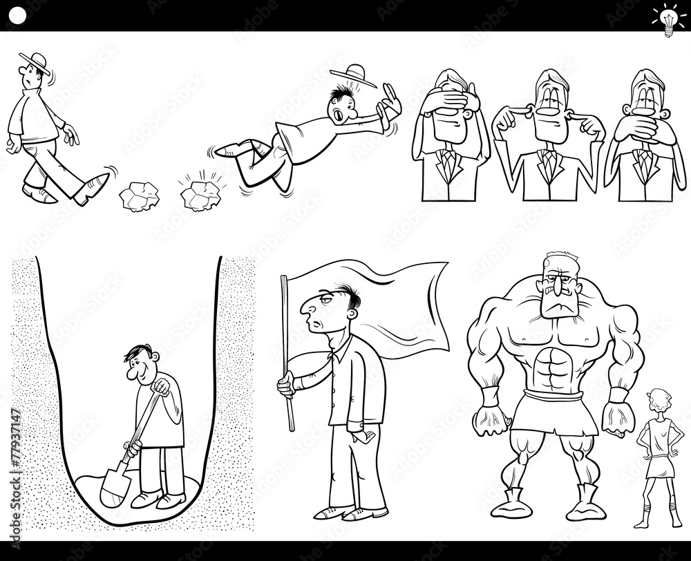 cartoon concepts and sayings set cartoon concepts and sayings set