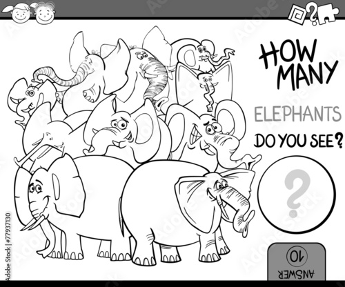 counting game cartoon coloring page
