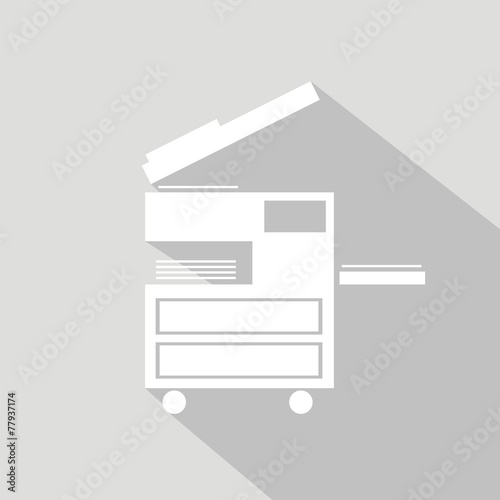 Icono fotocopiadora gris sombra