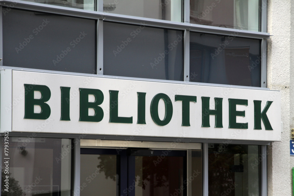 Schild Bibliothek