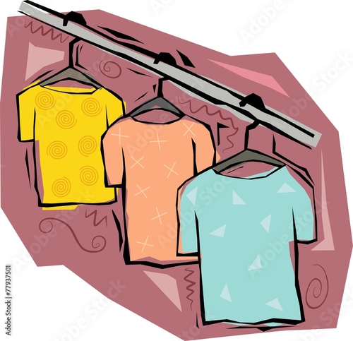 t-shirts on hangers