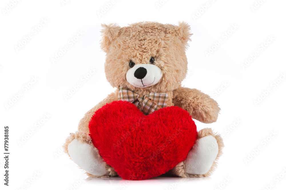 Teddy Bear Holding a Heart on white Teddy Bear Holding a Heart on white