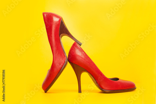 red high heels shoes