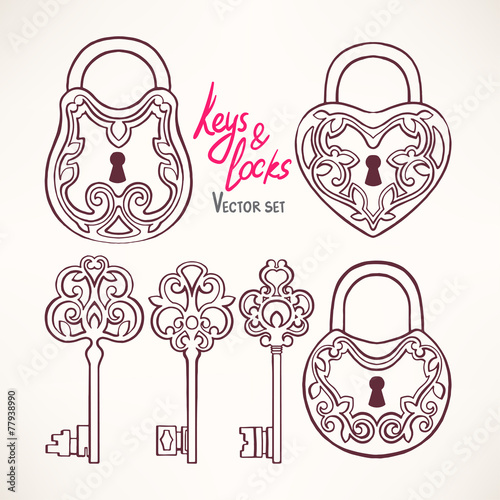 retro keys and locks