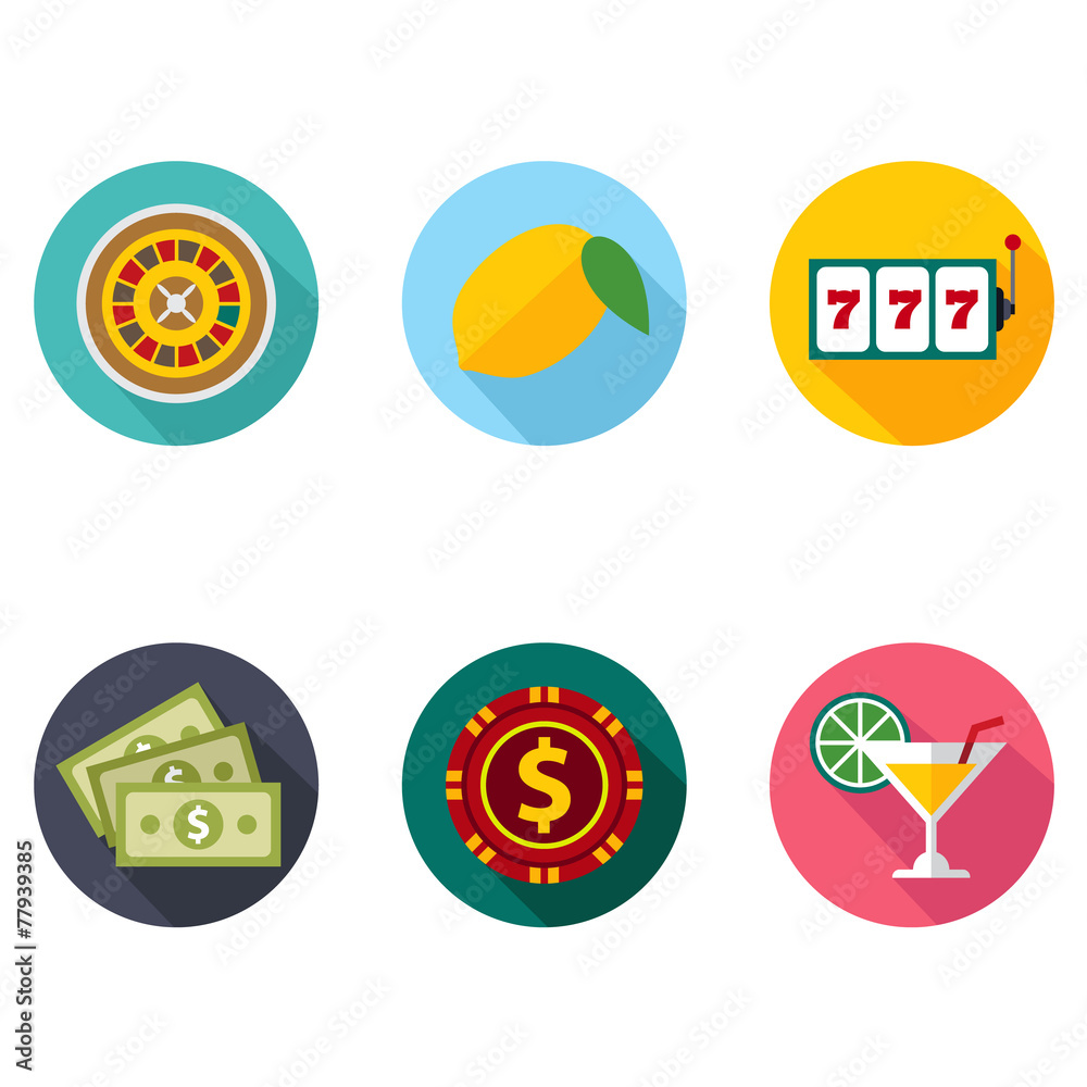 Vector slot machine symbols set Vector slot machine symbols set