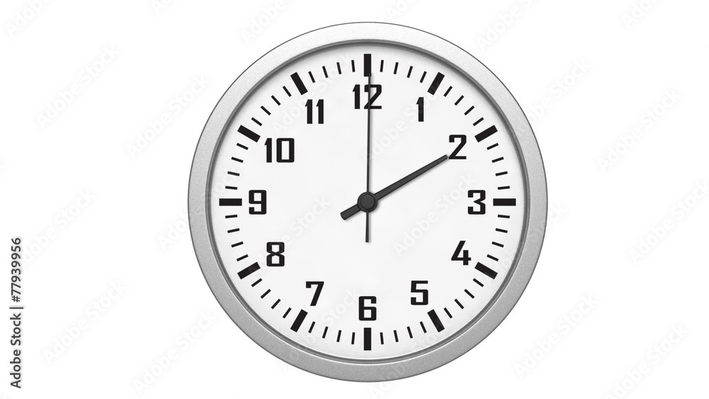 Animated clock counting down 12 hours over 30 seconds Animated clock counting down 12 hours over 30 seconds