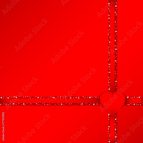Double Ribbon Cross Corner Red Background