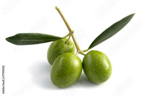 three raw olives photo