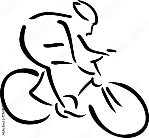 Cycling Silhouette Drawn