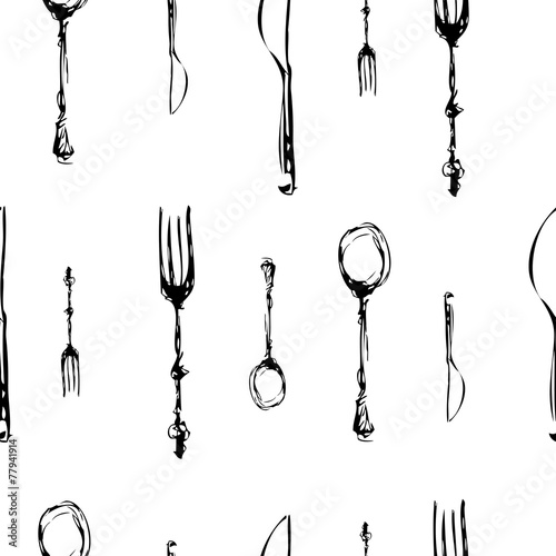 cutlery set 3 seamless pattern