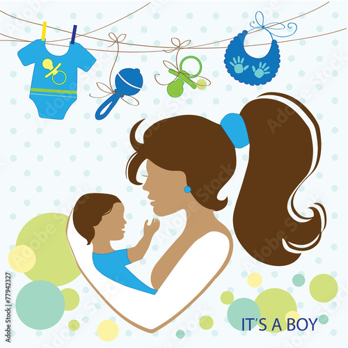 mother silhouette with baby