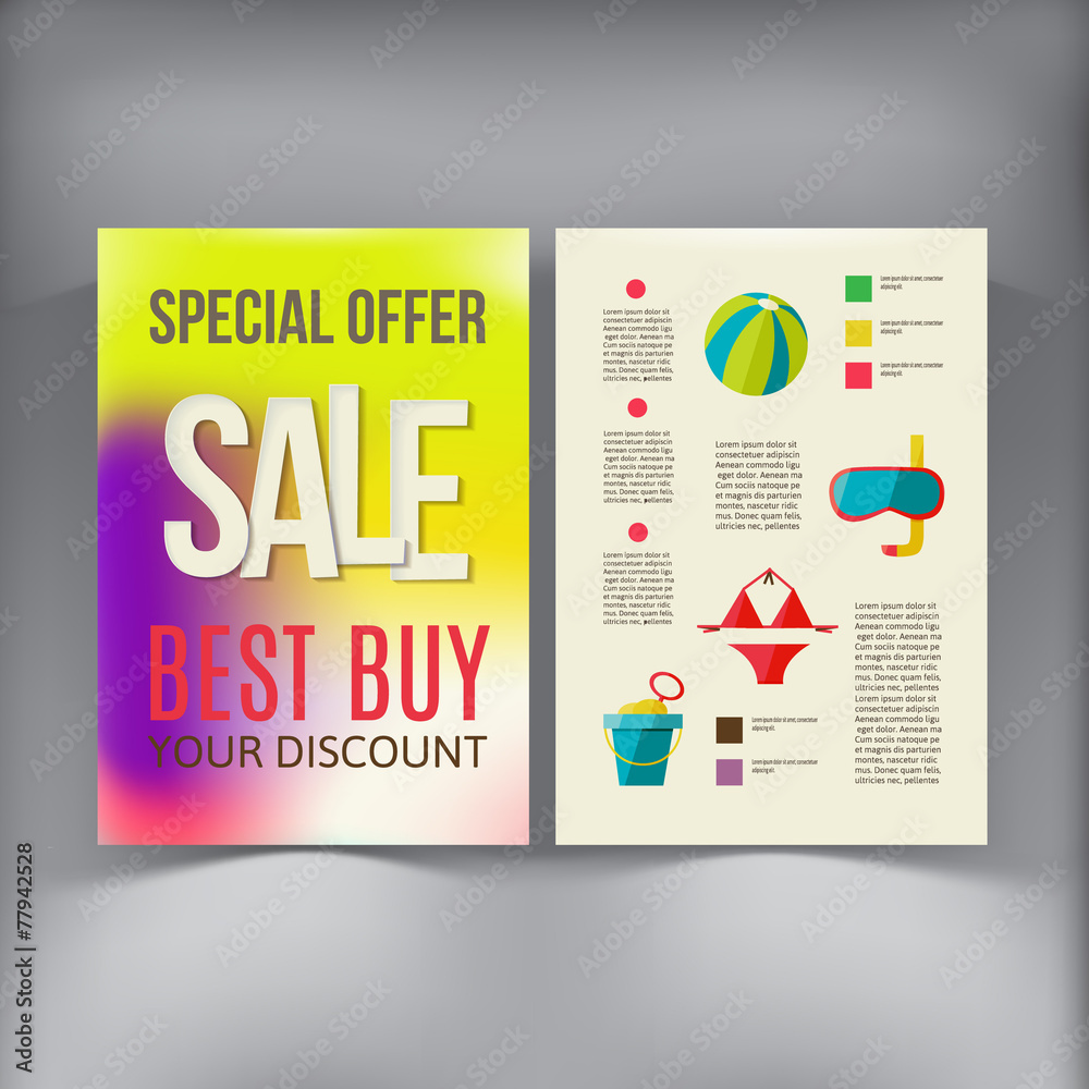 Plakat Sale Brochure Flyer design vector template.