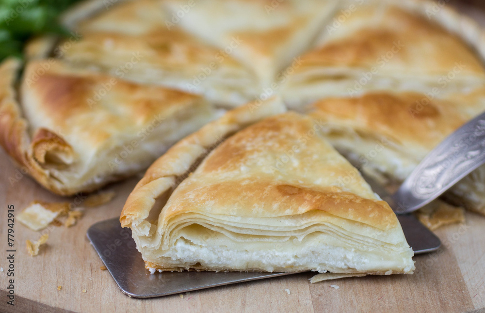 Tiropita - Greek pie made of Filo dough with cheese Tiropita - Greek pie made of Filo dough with cheese