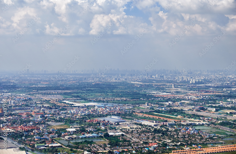 Bird's-eye view on Bangkok vicinity
