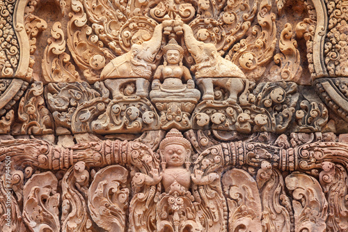 Carving of Banteay Srey temple, Cambodia