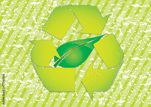 Ecology concept, recycle icons with leaf