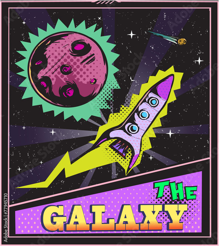 Galaxy pop art poster