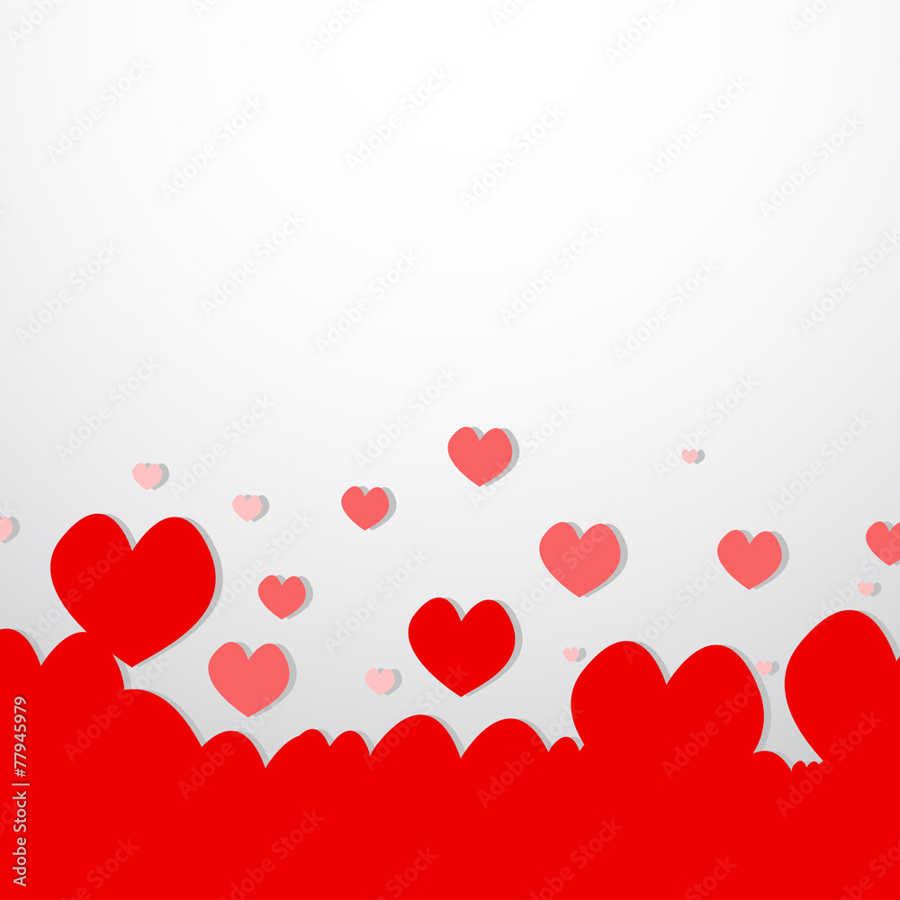 Vector : Red heart background valentine day