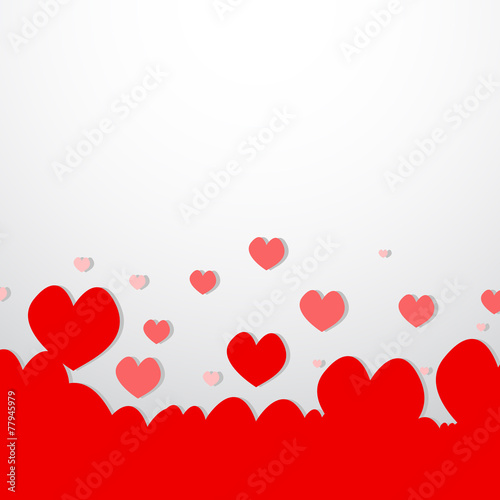 Vector   Red heart background valentine day